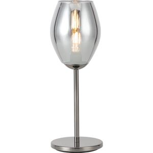 EGLO Estanys Tafellamp - 1 lichts - Ø19 cm - E27 - rookglas - Grijs/Zwart