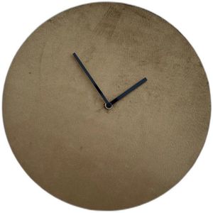VB Luxury Design - Velvet wandklok - Minimalistisch design - Diameter 40cm - Stil uurwerk - handgemaakt - Coffee