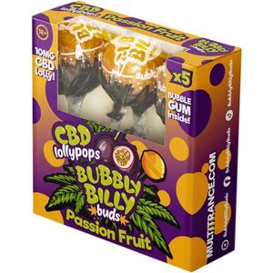3 x Bubbly Billy Buds CBD Lollies Passion Fruit (box of 5 lollies)