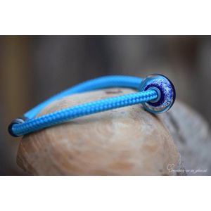 Armband Mét Crematie-as Glasbedel Voor Heren Én Dames-wordt Op Maat Voor U Gemaakt!-5mm Sail Rope Turquiose-herinneringssieraad-assieraad-muranoglas Blauw Met Turquoise-as Vast In Glas Verwerkt-armband Met Crematie-as Kraal-urn Mens-urn Dier-hond-kat