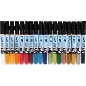 Plus Color Marker lijndikte: 1-2 mm l: 14 5 cm diverse kleuren 18stuks