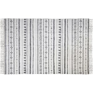 HSM Collection Vloerkleed - katoen - 210x150 cm - zwart/wit