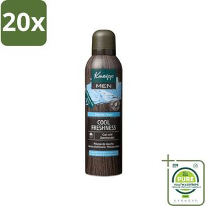 20 x Kneipp - Douche schuim - Men Cool Freshness - Frisse geur - 200 ml - Grootverpakking - Douche Foam - Mannen - Verfrissend - Munt - Jojoba