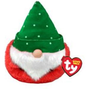 TY Teeny Puffies Christmas Gnome Green Hat 10 cm 1 stuk