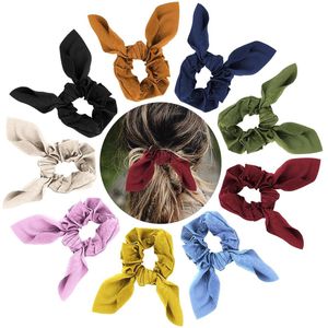 TRANKIELO® - 9 Elastische Haarelastiekjes met Hazenoren – Zijde Satijn – Duurzame Haarbanden voor Vrouwen en Meisjes