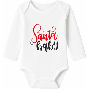 Romper Santa Baby - wit - lange mouw