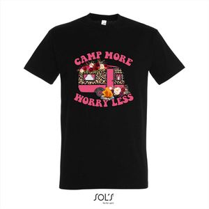 T-shirt Camp more, worry less - T-shirt korte mouw - zwart - 10 jaar