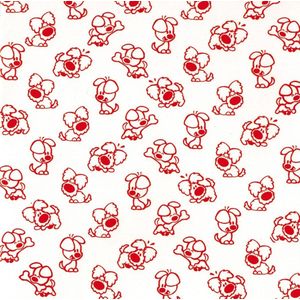 Woezel & Pip Wenskaart: blanco patroon rood (WP804)