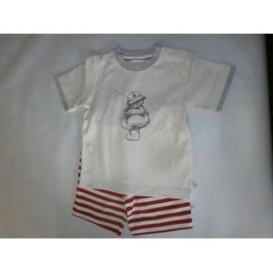 Noukie's - Pyjama - Zomer - Jongens -  Creme / rood  - 2jaar 92