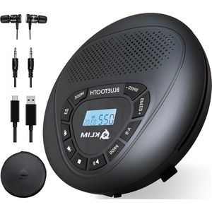 Draagbare cd-speler met luidsprekers en hoofdtelefoon - Bluetooth - Oplaadbaar - Voor kinderen en volwassenen - SD/TF-kaart - AUX - CD-speler - Speaker