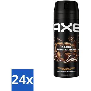 24 x Axe Deodorant Bodyspray Dark Temptation 150 ml - Axe Deodorant - Dark Temptation Deodorant - Deodorant Bodyspray - Geurbeheersing - 48 Uur Bescherming