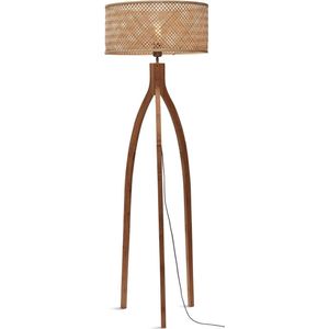 GOOD&MOJO Vloerlamp Java - Bamboe - 50x50x145cm - Driepoot - - Staande lampen voor Woonkamer - Slaapkamer