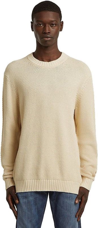 Honey Comb Structure Knit - Wit - Heren
