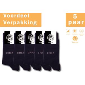 5 Paar EMKA - Unisex Bamboe Kousen/Sokken - Navy Blue- Happy sok