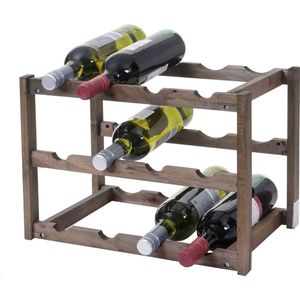 Cosmo Casa Weinregal - Flessenrek Wijnstandaard Wijnhouder- Den 3 Planken - 1 Stuk