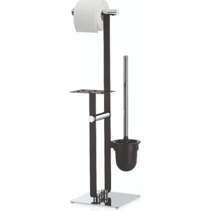 Sirius Toiletrol en wc-borstel Houder - Zilver - Kela