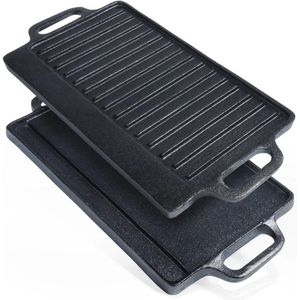Grillplaat Inductie - Bakplaat - Gietijzer - Zwart