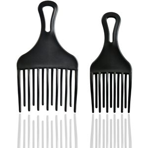 2-delige dubbellaagse golvende kam met retro oliekop en pluizige haarkam - groot + klein