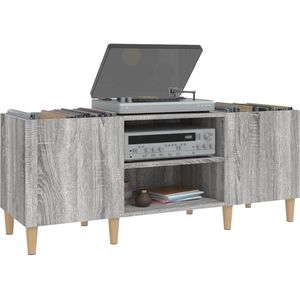 Platenspeler Meubel - LP-kast - Platenspelerkast - Draaitafelstandaard - Platenspelerstandaard - Vintage Displayplank - Grijs Sonoma Eiken