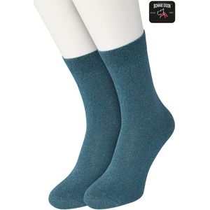 Bonnie Doon Set Katoenen Glitter Sokken Dames Groen/Blauw Pine maat 36/42 - Set met 2 paar Sokken - Glitter Subtiel - Katoen met zachte Lurex - Zachte Sokken - Gladde Naden - Perfecte Pasform - 2 pack - Multipack - Groen/Blauw Pine - OL05113802.315