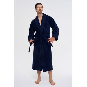 Heren Luxe Badjas Davey / Navy Blauw / maat 4XL