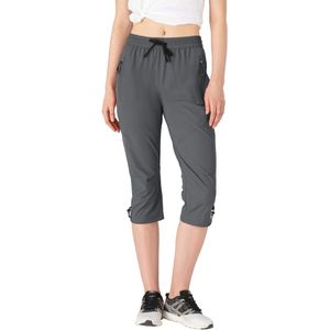 Ademende 3/4-broek voor Dames - Ideaal voor Outdoor, Wandelen, Camping en Trekking - Sneldrogend en Lichtgewicht - Donkergrijs