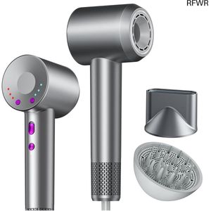 RFWR® Krachtige Föhn 1600W met Iontechnologie en Magnetische Nozzles - Professionele Haarverzorging met Meerdere Snelheden en Temperatuurinstellingen
