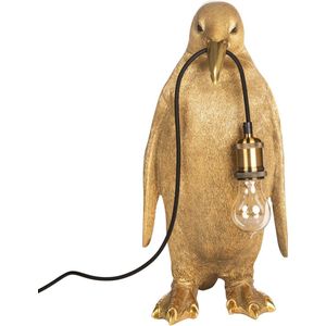 Kitchen Trend - Lamp staande Pinguin - Goud - 49,5 cm - Dierenlamp
