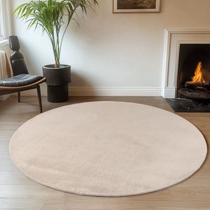 Joy - Rond Wasbaar Vloerkleed - Crème - 200x200 cm