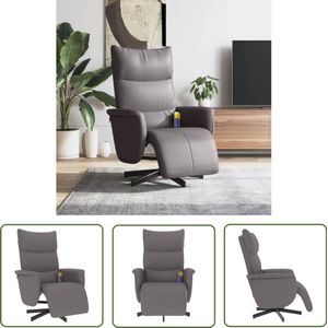 vidaXL Ergonomische Stoel - Massagestoel - Massagestoel verstelbaar met voetensteun kunstleer grijs - Relaxstoel - Lounge Stoel - Kantoorstoelen