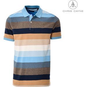 Chris Cayne heren polo – maat 4XL - poloshirt korte mouw - gestreept - jersey - streeppatroon - grote maten - sale