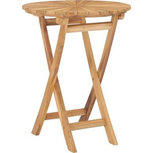 vidaXL - Tuintafel - inklapbaar - Ø60 - cm - massief - teakhout
