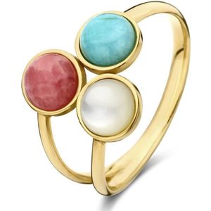 Isabel Bernard Belleville Dames Ring Goud - Blauw/Goud/Groen/Roze/Wit - 15.25 mm / maat 48