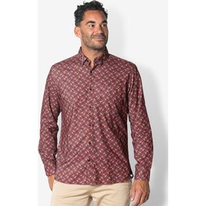 Twinlife Heren Geweven Corduroy Shirt - Overhemd - Comfortabel - Herfst en Winter - Rood - 3XL