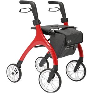 MultiMotion - Curve rollator - Extra zachte softwielen - Smal & wendbaar - Geen remkabels - Uniek design - Rood