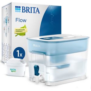BRITA Waterfilterkan en Dispenser Flow + 1 MAXTRA PRO Filterpatroon - 8,2 L - Blauw | Waterfilter, Brita Filter - (SIOC) Duurzaam verpakt