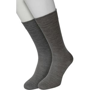 Bonnie Doon Basic Sokken Heren Grijs maat 47/52 - 2 paar - Basis Katoenen Sok - Gladde Naden - Brede Boord - Uitstekend Draagcomfort - Perfecte Pasvorm - 2-pack - Multipack - Effen - Gemeleerd - Medium Grey Heather - OL6324012.112