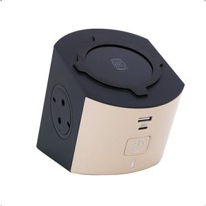 Legrand Powercube Qi Draadloze Oplader - Wireless Charger - Stekkerdoos schakelaar - USB A & C Hub Stekkerblok - Bureau Accessoires - Randaarde Nederland - Aluminium
