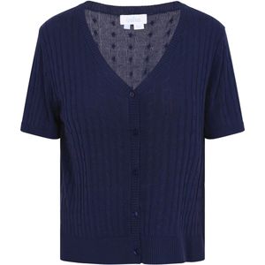 Usha - Everyday Fashion - Cardigan - Gebreid - Diepe V-hals - Korte Mouwen