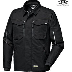 STRETCH CANVAS JACKET Werkjas Veiligheidsjas, Zwart - EN ISO 13688 - Polyester/Katoen/Elastaan - Oxford Cordura® Versterkingen - Winddicht - Vuilafstotend - Reflecterende Inzetten - Ergonomische Inzetten - Meerdere Zakken