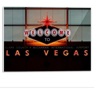 Forex - ''Welcome To Las Vegas'' Bord - 40x30cm Foto op Forex