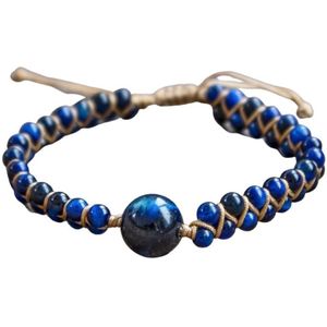 Marama - armband Tiger Eye Blue - unisex - vegan - edelsteen blauwe tijgeroog - cadeautje voor hem en haar