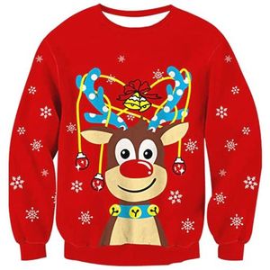 Kersttrui voor kinderen met rendier Rudolph - Uniseks, gebreide sweatshirt voor jongens en meisjes (7-13 jaar)