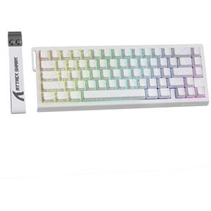 ATTACK SHARK X68HE - Gaming Toetsenbord - 66 keys - RGB - Witte Contourlijn