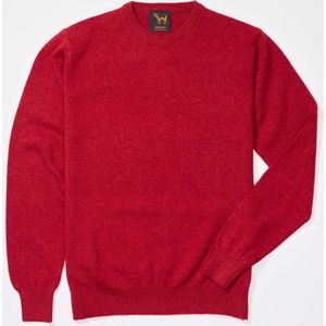 Osborne Knitwear Trui met ronde hals - Sweater heren in Lamswol - Pullover Heren - Poppy Melange - 6XL