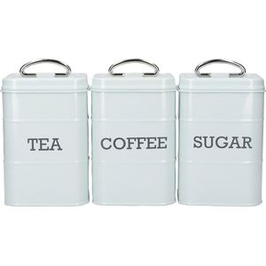 Set van 3 voorraaddozen- koffie thee - suiker vintage rood (typhoon) -  online kopen | Lage prijs | beslist.nl