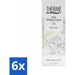 Therme - Zen White Lotus - Badolie - Verzorgend - Verfrissend - 100ml - Voordeelverpakking - 6 stuks