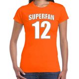 Superfan nummer 12 oranje t-shirt Holland / Nederland supporter EK/ WK voor dames XS