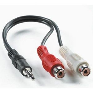 3,5mm Jack (m) - Tulp (v) stereo audio adapter kabel - 0,20 meter