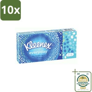 10 x Kleenex - Zakdoekjes - Everyday - 8 Pakjes Zakdoekjes - Grootverpakking - Zakdoekjes - Reinigen - Vlekken - Schoonmaak - Dagelijks Gebruik